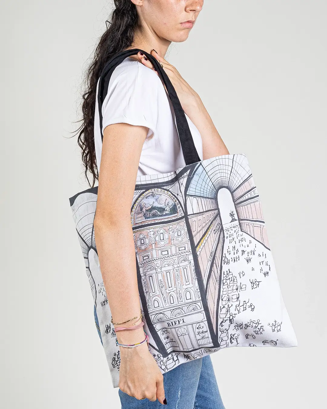 Shopper full print personalizzata in tessuto panamone