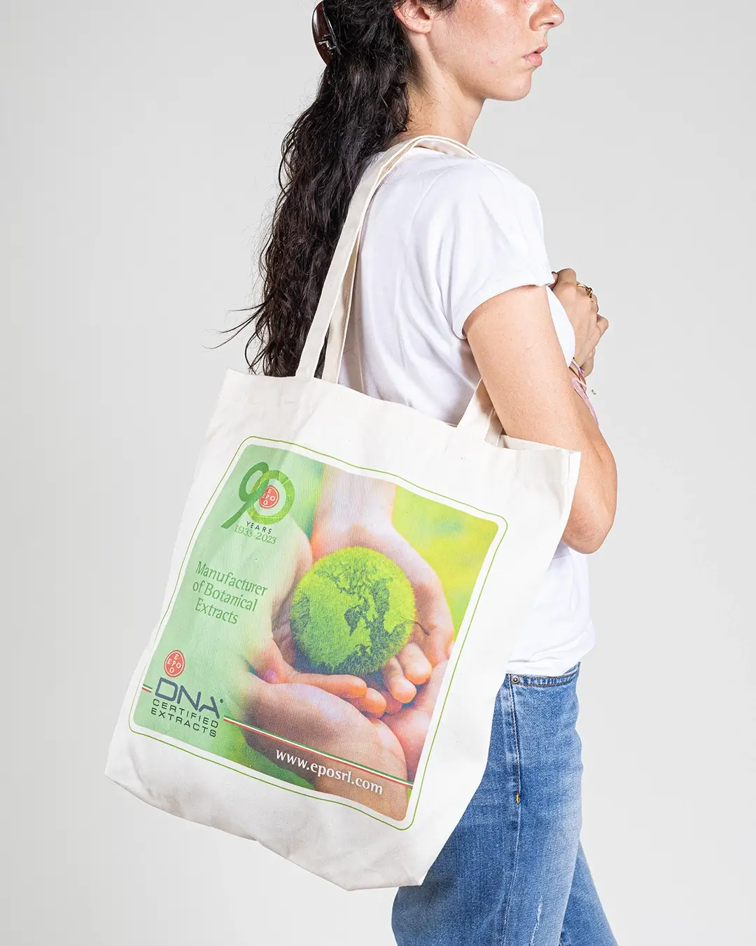 Shopper in tessuto personalizzata con soffietto laterale