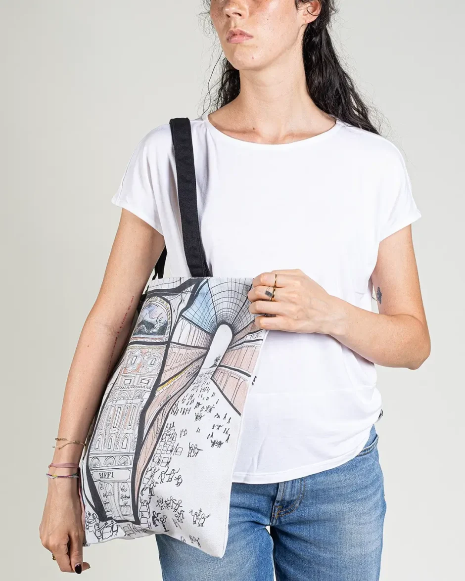 Shopper promozionale in panamone con grafica personalizzata